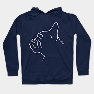 French bulldog silhouette outline white Hoodie